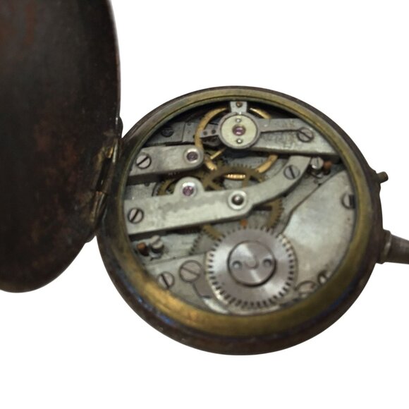 Antique Swiss Pocket Watch Case Locket Keepsake Relic Late 1800s Steampunk Parts - Picture 5 of 13